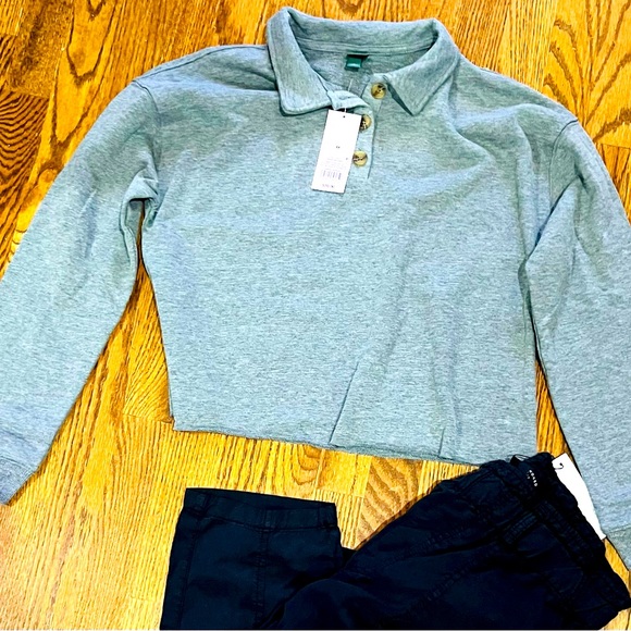 Wild Fable Cropped Collared pullover New With Tags size Medium and Large